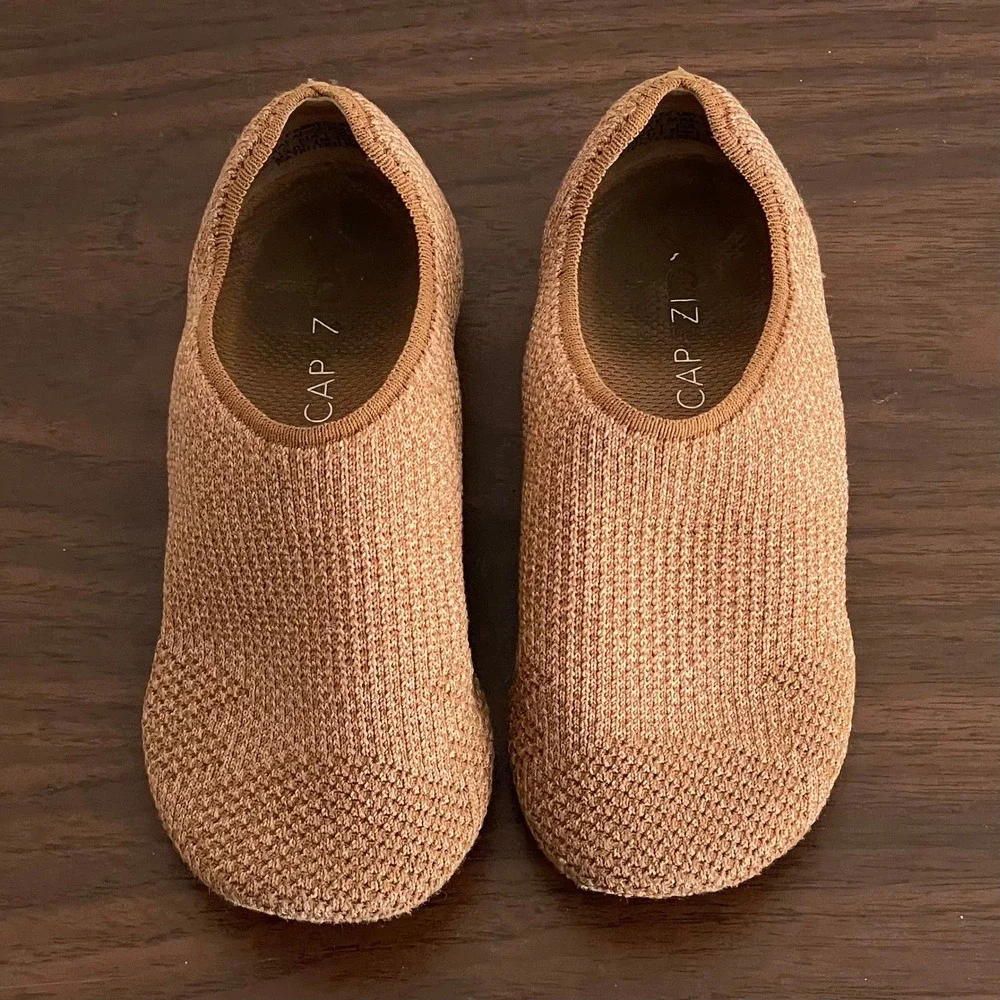 Capezio Jazz Shoes Toddler size 13 Natural Pure Knit Dance Studio Slip-On Ballet